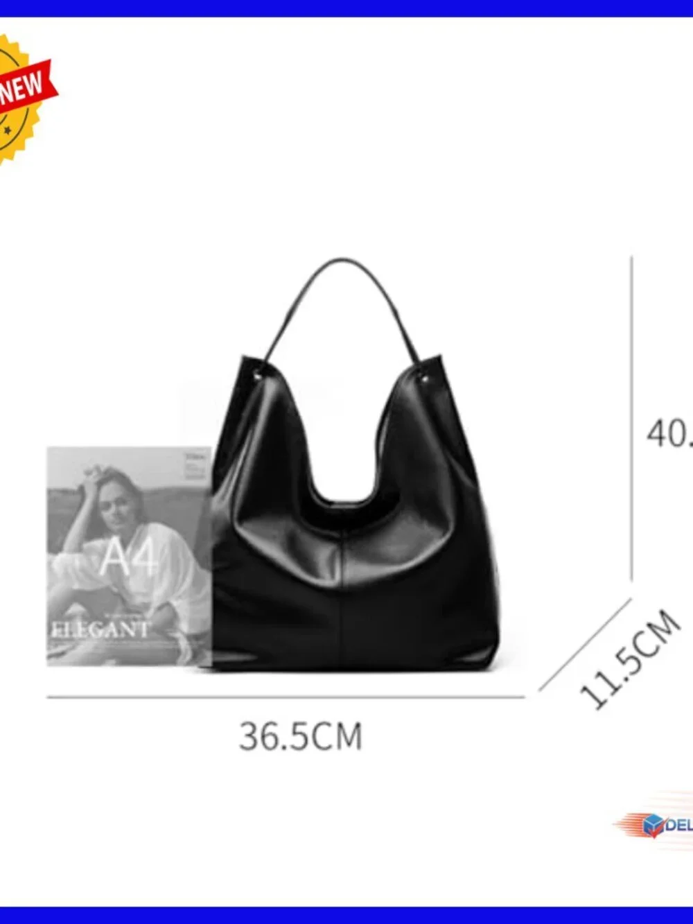 Genuine Leather Shoulder Bag Tote Hobo Handbag Spacious Compartments